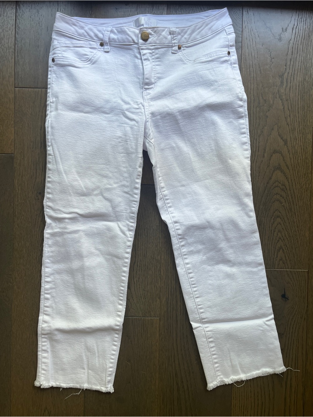 1822 Denim White Cropped Ankle Jeans